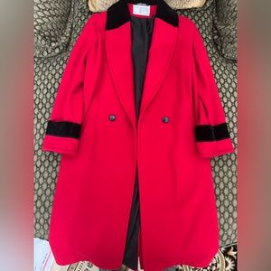 International Scene Red Wool Coat